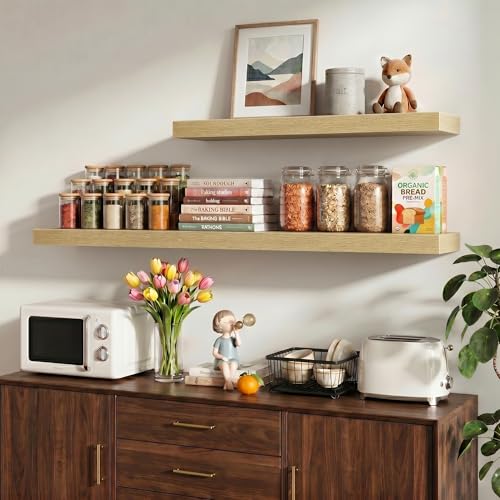 16 Inch Floating Shelves Wall Mounted for Display (2 Count)