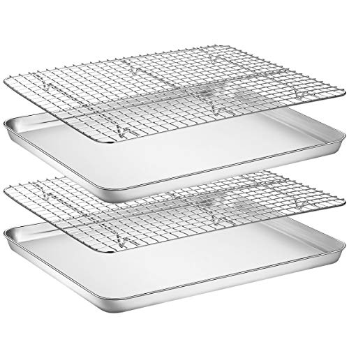 Baking Sheet with Rack Set [2 Pans + 2 Racks]