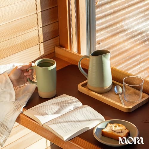 Mora Ceramics Large Tea Mug with Loose Leaf Infuser and Ceramic Lid