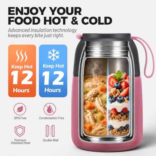 Insulated Food Jar for Hot & Cold Food for Kids Adult