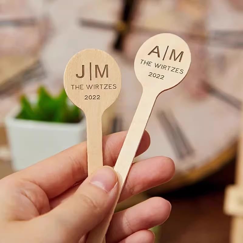 100 500 PCS Personalized Wooden Drink Stirrers