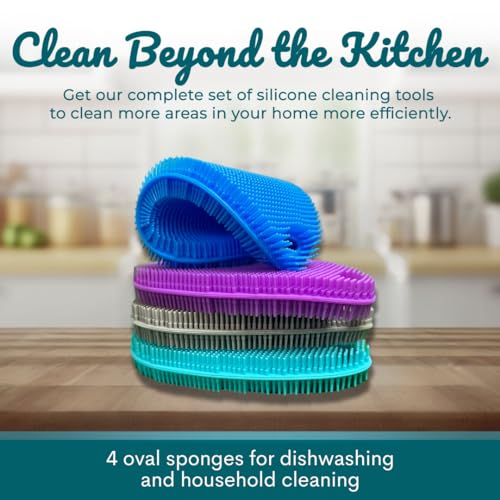 Food Grade Silicone Dish Scrubber (4 Count)
