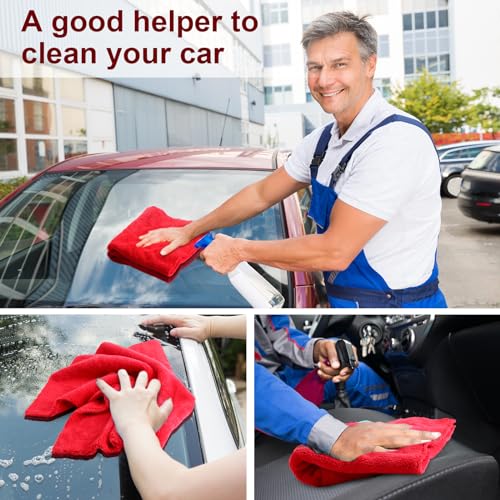30 Pcs 16 x 16 Inch Edgeless Microfiber Plush Towels for Cars Detailing Drying Wash Polishing Absorbent Cleaning Cloths