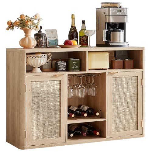 Rattan Wine Bar Cabinet with 2 Doors