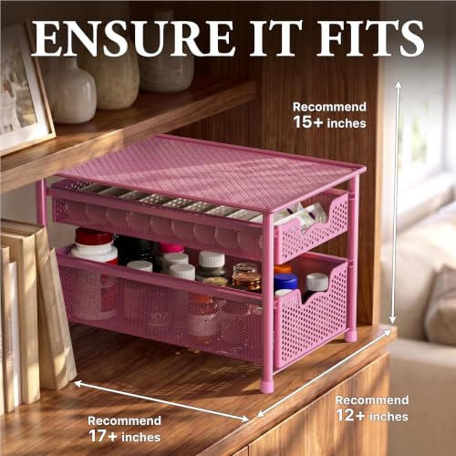 Stackable 2 Tier Sliding Basket Organizer Drawer