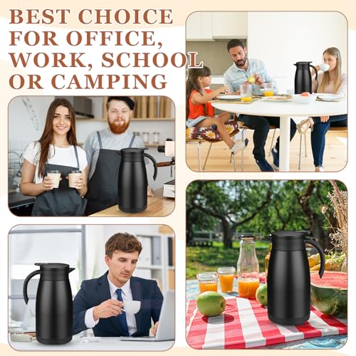 2 Pcs Thermal Coffee Carafe Insulated Stainless Steel Coffee Carafe for Hot Liquid Vacuum Thermal Pot Creamer Pitcher Dispenser with Brushes Keeping Hot Water Milk (2 Count)
