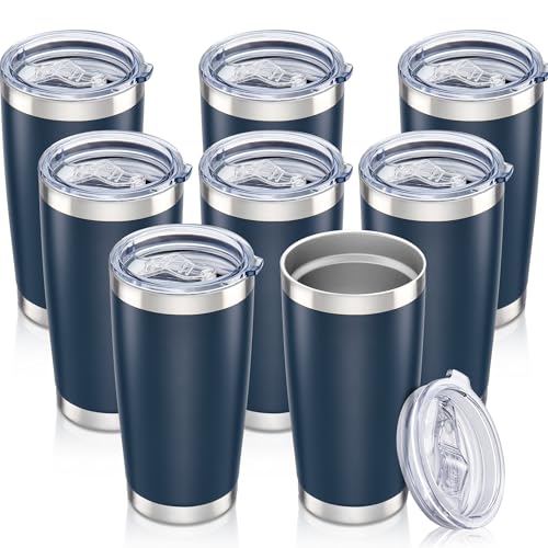 20 oz Tumbler with Lid Stainless Steel Insulated Tumblers Bulk Cups Mug (8 Count)