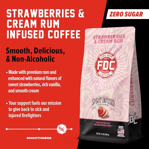 Strawberries & Cream Rum Whole Bean Coffee (12 Ounce)