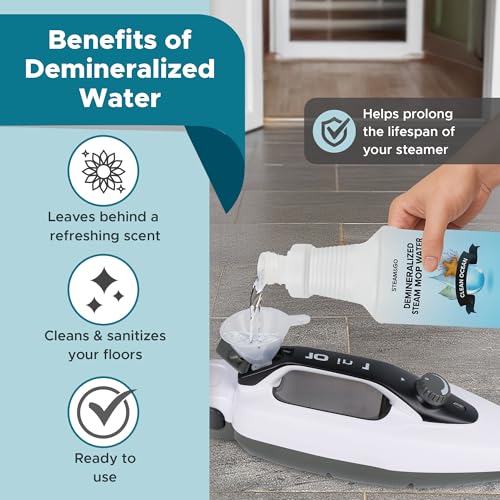 Steam & Go Demineralized Water for Steam Mop (32 Fl Oz)