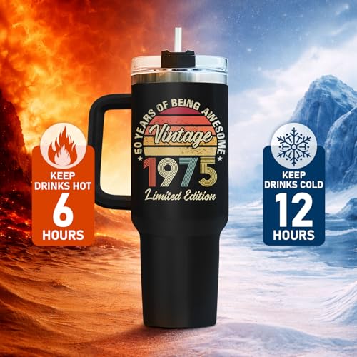 Dad Vintage 1975 50th Classic 40 oz Tumbler with Handle