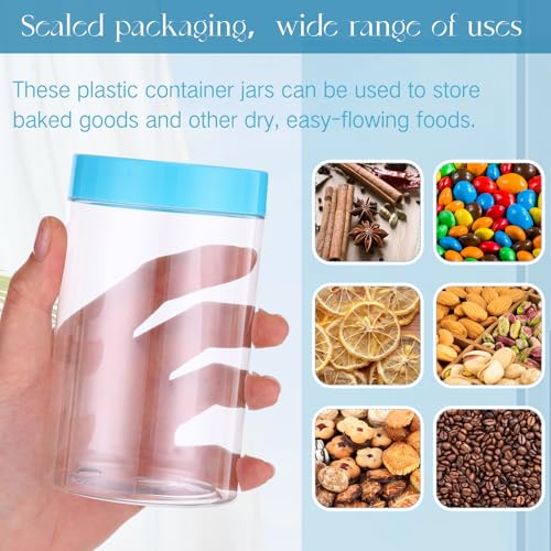 4 Pcs Plastic Jars Wide Mouth with Lids (4 Count)