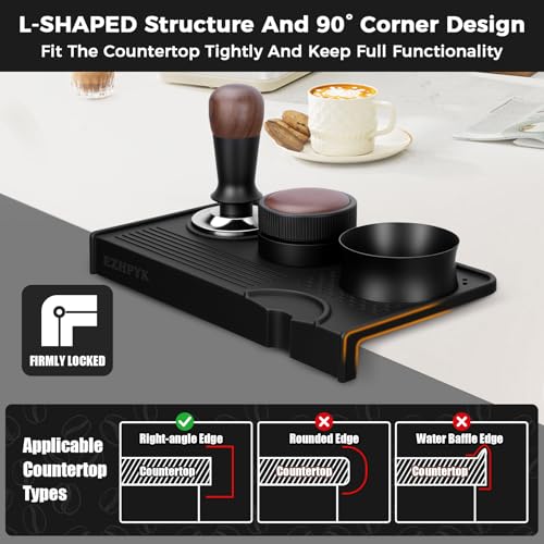 Silicone Espresso Tamping Mat for Counter Coffee Tamper Mat Black