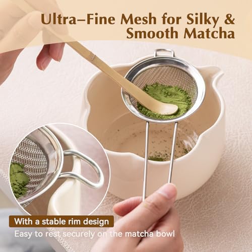 Matcha Set 8Pcs Floral Ceramic Matcha Kit with Matcha Whisk