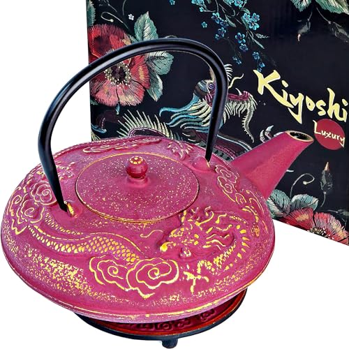 40 Oz Purple Dragon Cast Iron Teapot