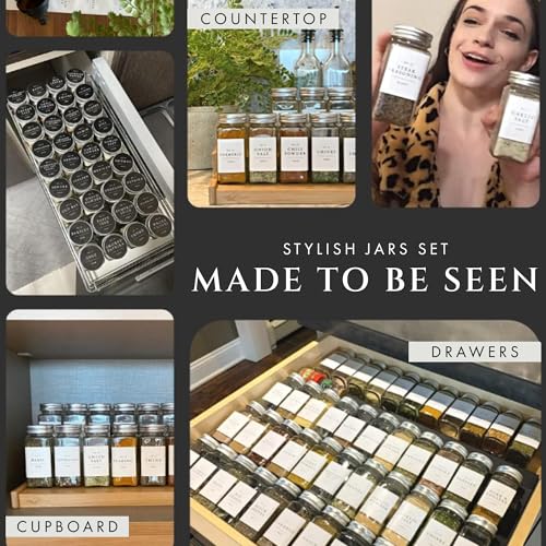 Thick Glass Spice Jars With Labels (24 Count)