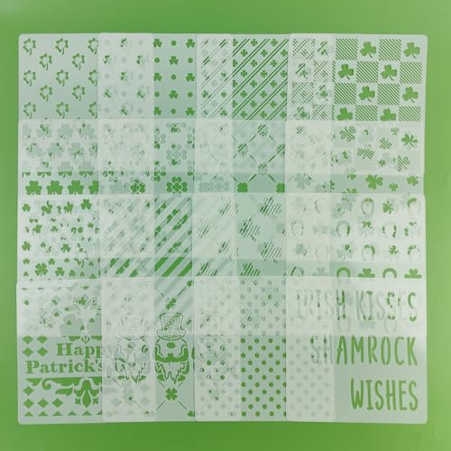 6in Shamrocks Cookie Stencils for Royal Icing (16 Count)