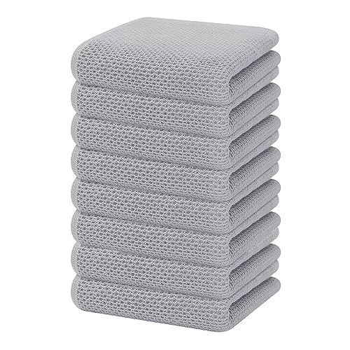 100% Cotton Waffle Weave Kitchen Dish Towels 8 (8 Count)