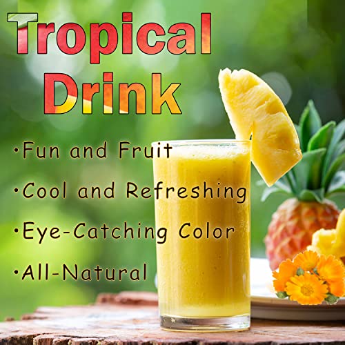 Tropical Drink Mango Pineapple Turmeric Honey Natural Refresher with Marigold Extract 12oz Great for Loaded Tea Bubble Tea (12 Ounce)