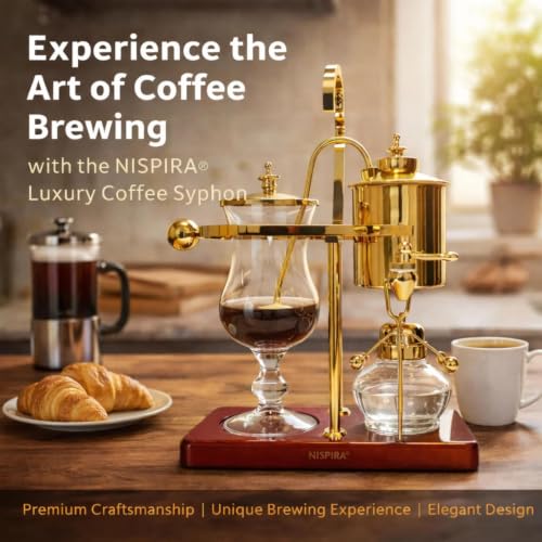 Belgium Royal Family Balance Syphon Unique Gravity Vintage Coffee Maker Vacuum Brewing System Gold 500 ml
