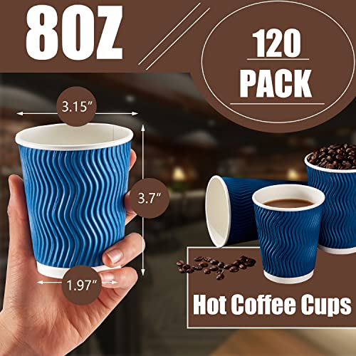 120 Pack 8 oz Disposable Coffee Cups (120 Count)