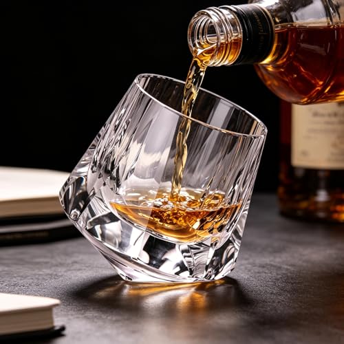 Crystal Whiskey Glasses Set of 2 Old Fashioned Glasses Stemless (2 Count)