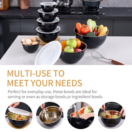 Black Mixing Bowls With Airtight Lids
