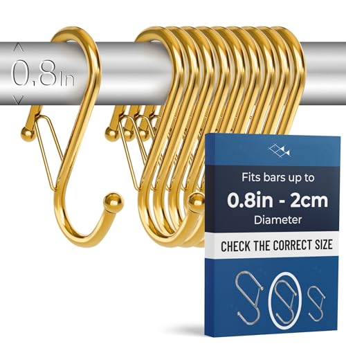 10 Pack Metal S Hooks for Hanging (10 Count)