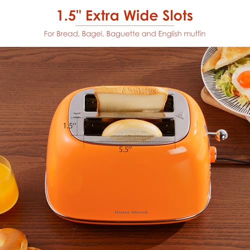 2 Slice Toaster Retro Stainless Steel with Bagel