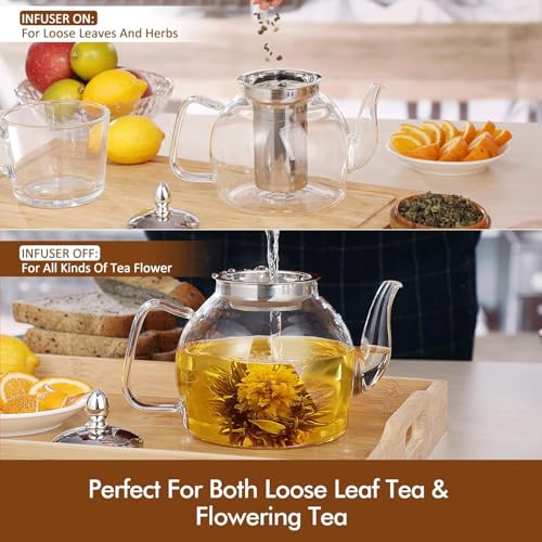 1500ml Glass Teapot with Removable Infuser