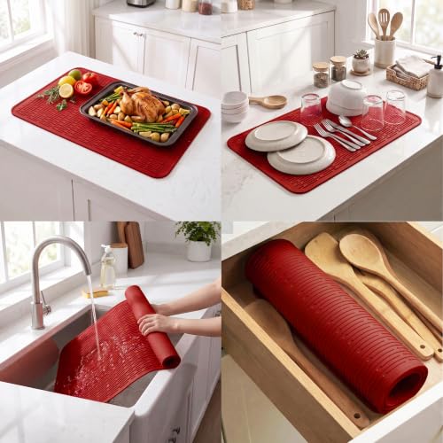 Silicone Dish Drying Mat for Multiple Usage