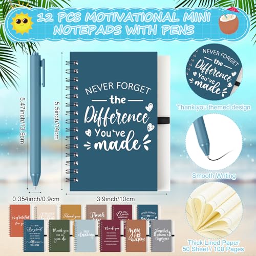 36 Pcs Employee Appreciation Gifts Bulk 24 oz Thank You Tumbler with Lid and Straw Mini Spiral Notebooks and Pens Appreciation Gifts for Team Employee Coworkers Teacher (36 Count)