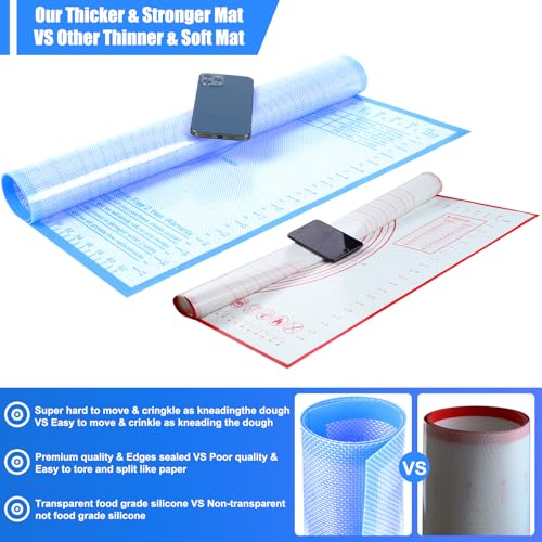 Silicone Pastry Mat 36X24 inch Baking Mat for Rolling Dough
