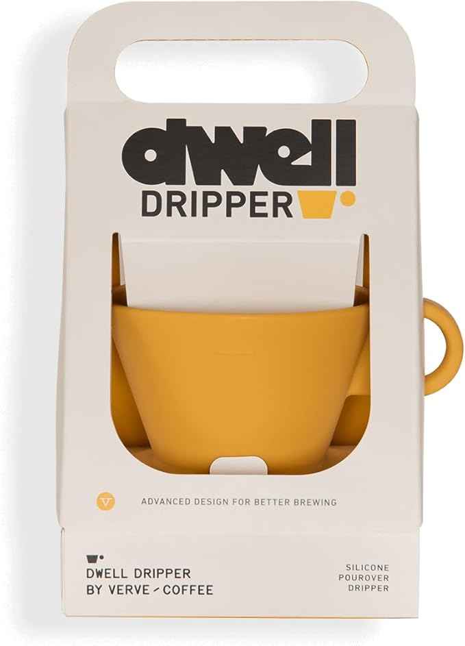 Verve Dwell Dripper Pour Over Coffee Maker Set, Non-Electric Coffee Dripper, Manual Brew Maker (Yellow)