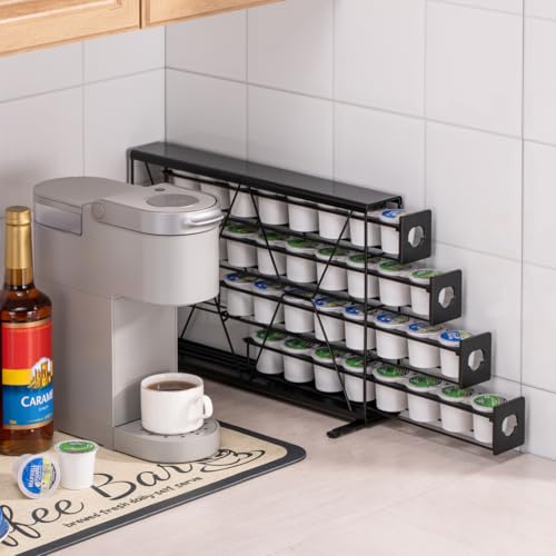 K Cup Holder for Keurig Pods Coffee Pod Storage 4 Tier K Cup Drawer Organizer for Counter (4 Count)