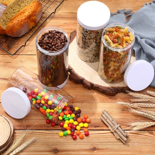 4 Pcs Plastic Jars Wide Mouth with Lids
