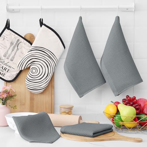 100% Cotton Waffle Weave Kitchen Dish Cloths 6 (6 Count)