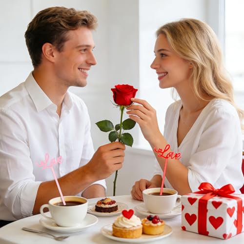 36Pcs Valentines Day Cocktail Stirrers Pink Coffee Bar Supplies