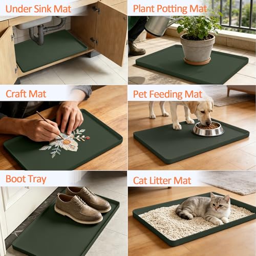 Silicone Coffee Maker Mat with Lip for Countertops