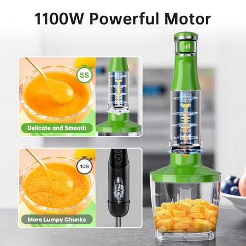 Immersion Blender Handheld Corded Hand Blenders Set 1100W