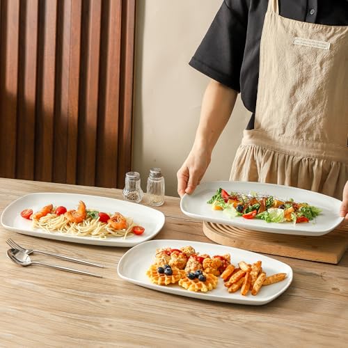 3pcs Ceramic White Serving Platters (3 Count)