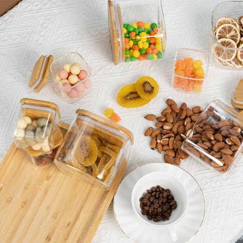 4oz 120ml Square Glass Spice Storage Containers with Lids 12 (12 Count)