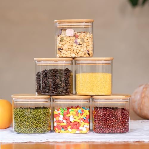 Glass Food Storage Jars 27oz Set of 6 (6 Count)