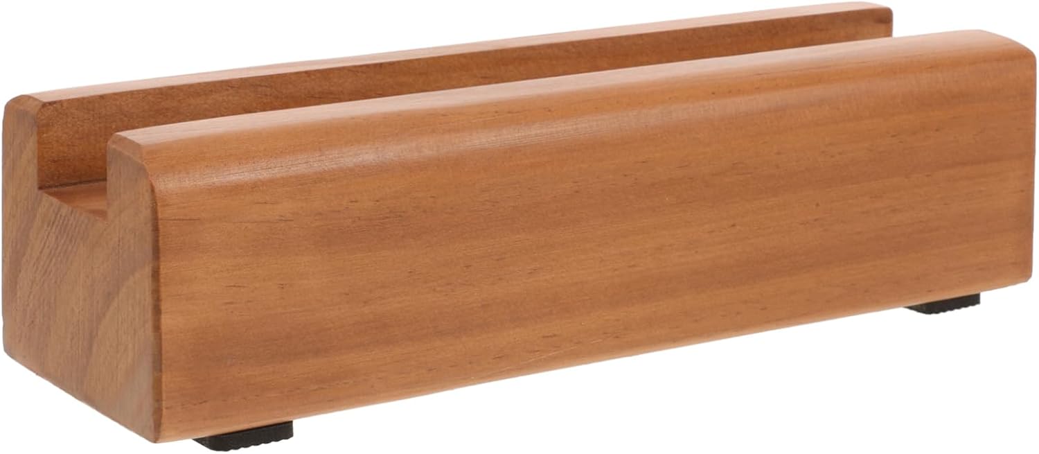 Solid Wood Floor Mirror Stand, Full Length Mirror Base, Heavy Duty Holder, Brown, 9.84 x 3.14 x 2.55 Inch, Non-Slip Support for Mirrors and Frames