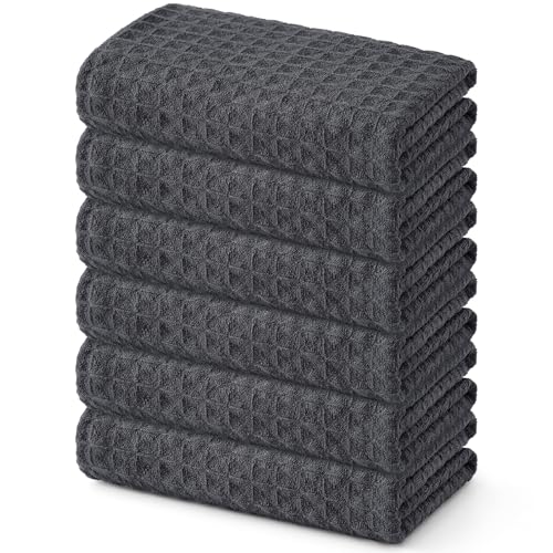 Microfiber Waffle Weave Kitchen Towels (6 Count)