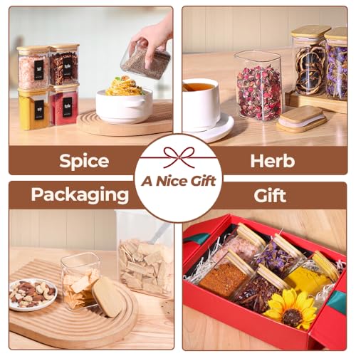 Glass Spice Jars 8oz Set of 6 (6 Count)