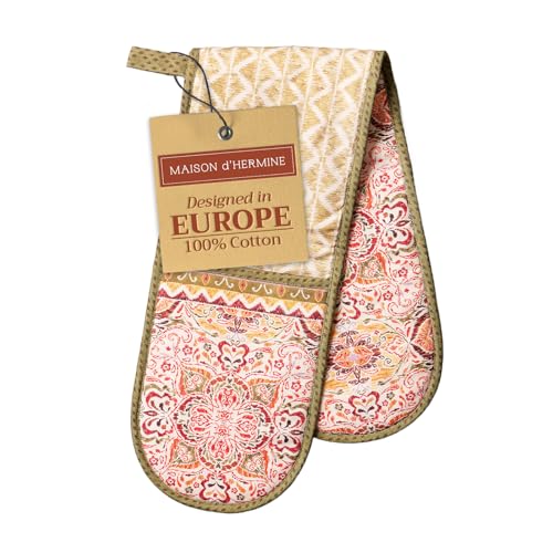 Double Oven Mitts 100% Cotton Double Oven Glove