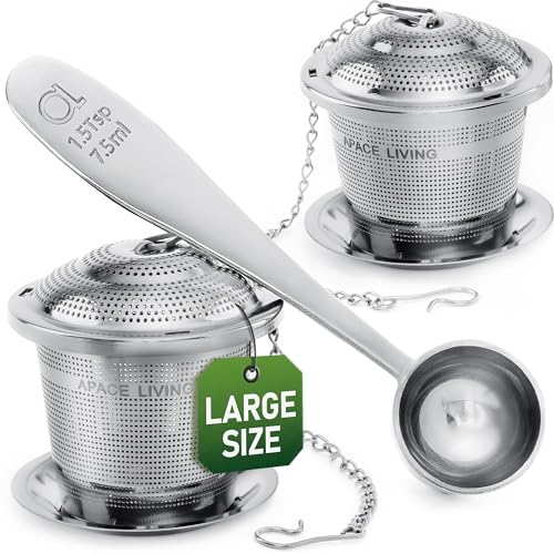 Tea Infuser Set of 2 with Tea Scoop & Drip Trays