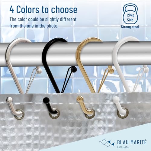 12 Decorative Metal Shower Curtain Hooks (12 Count)
