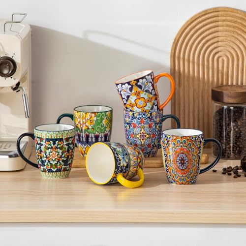 SIMI 12 oz Coffee Mugs Set of 6 (6 Count)