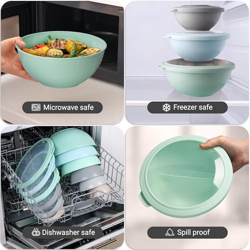 12 Piece Plastic Nesting Mixing Bowl Set